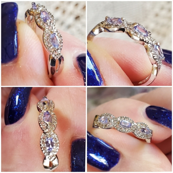 1ct Genuine Tanzanite Ring Size 6 - Picture 4 of 5